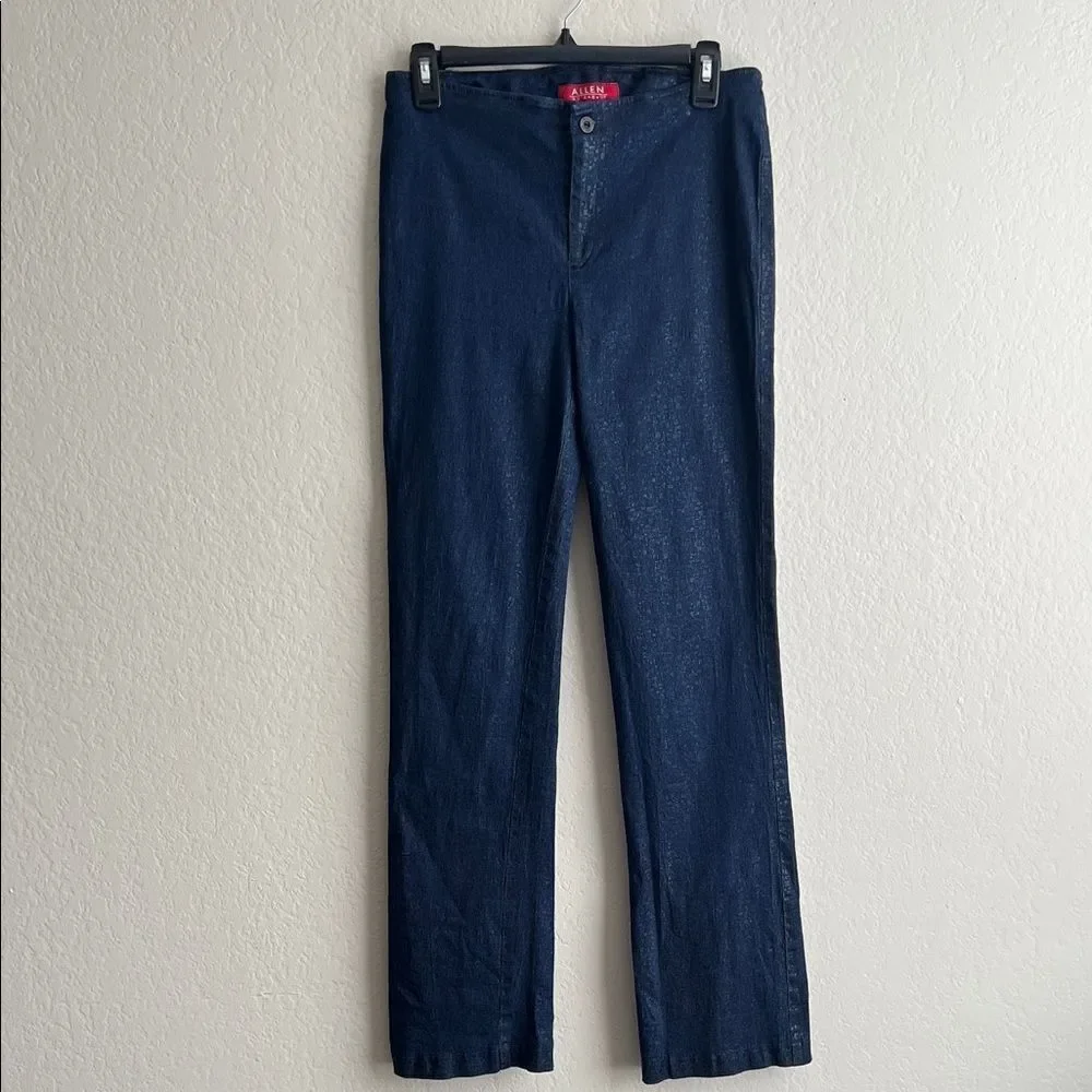 ABS by Allen Jeans Clean Front Dark Wash with Black Shiny Speckles in Size 12